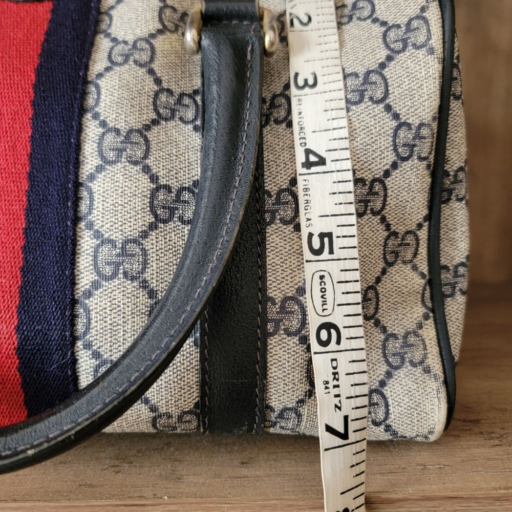Vintage Gucci Accessory Collection 80s Boston Bag Monogram Leather Purse - Picture 12 of 13